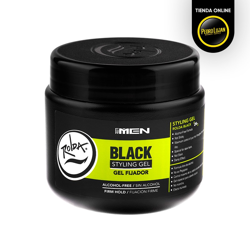 Pote 250 G-Rolda Gel Fijador Sin Alcohol Black
