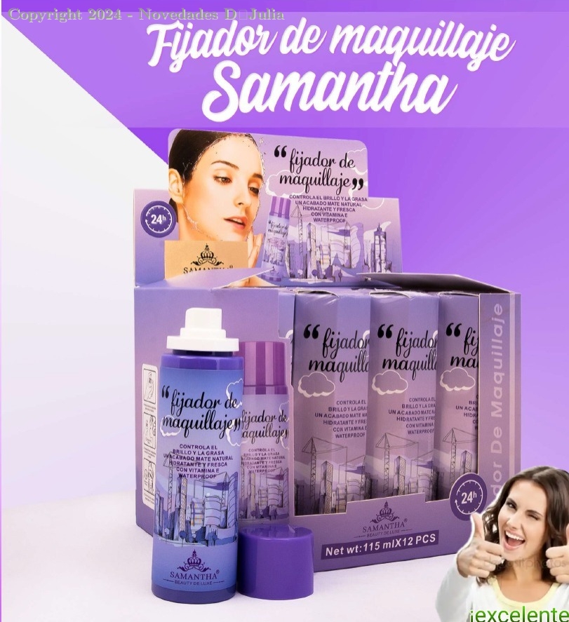 Fijador de Maquillaje Samantha de 115ML Waterproof