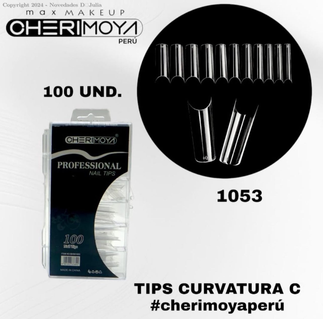 Uñas Nails Tips Cherimoya X 100 curva C 1053