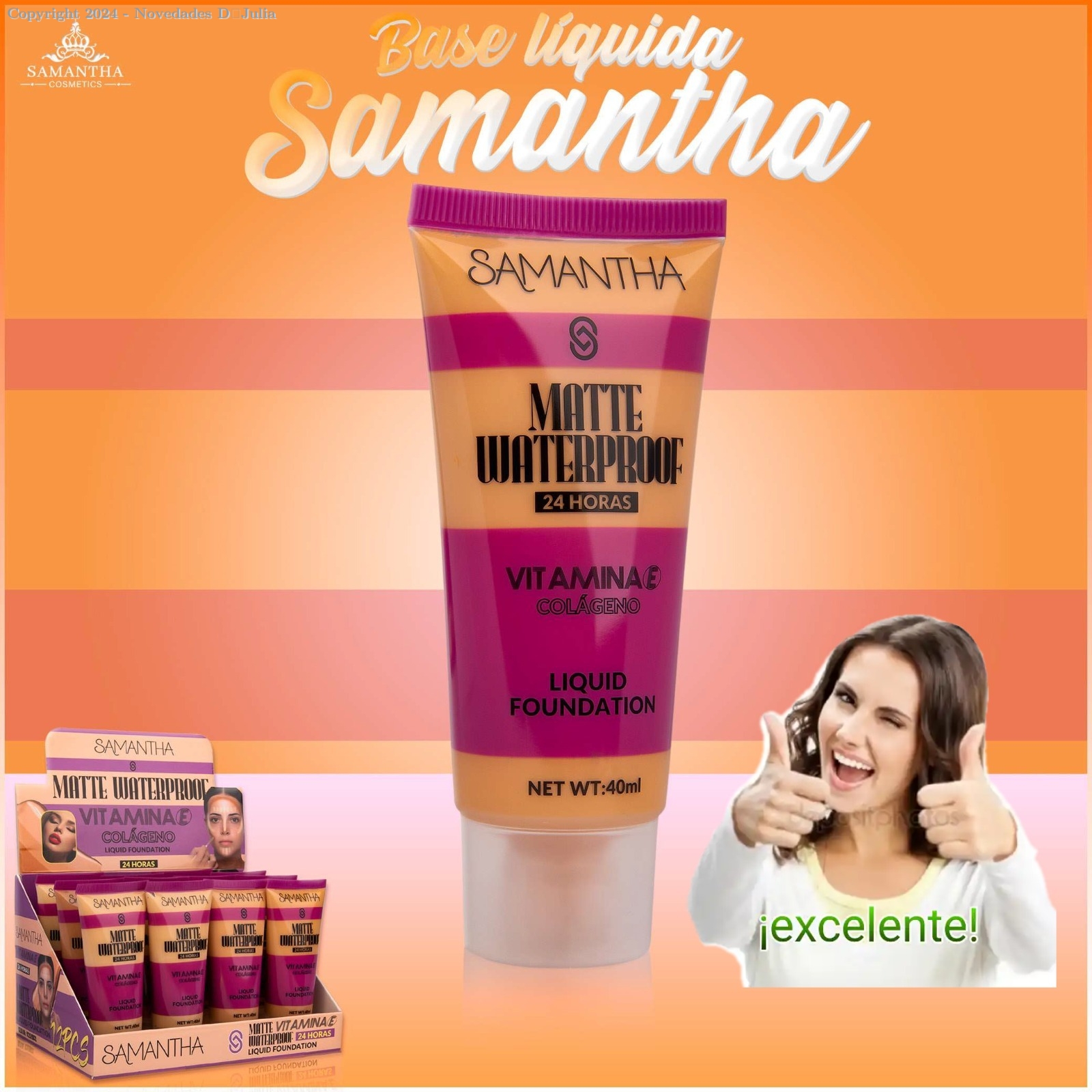 Base Liquida Matte de 40 ml marca Samantha Morado