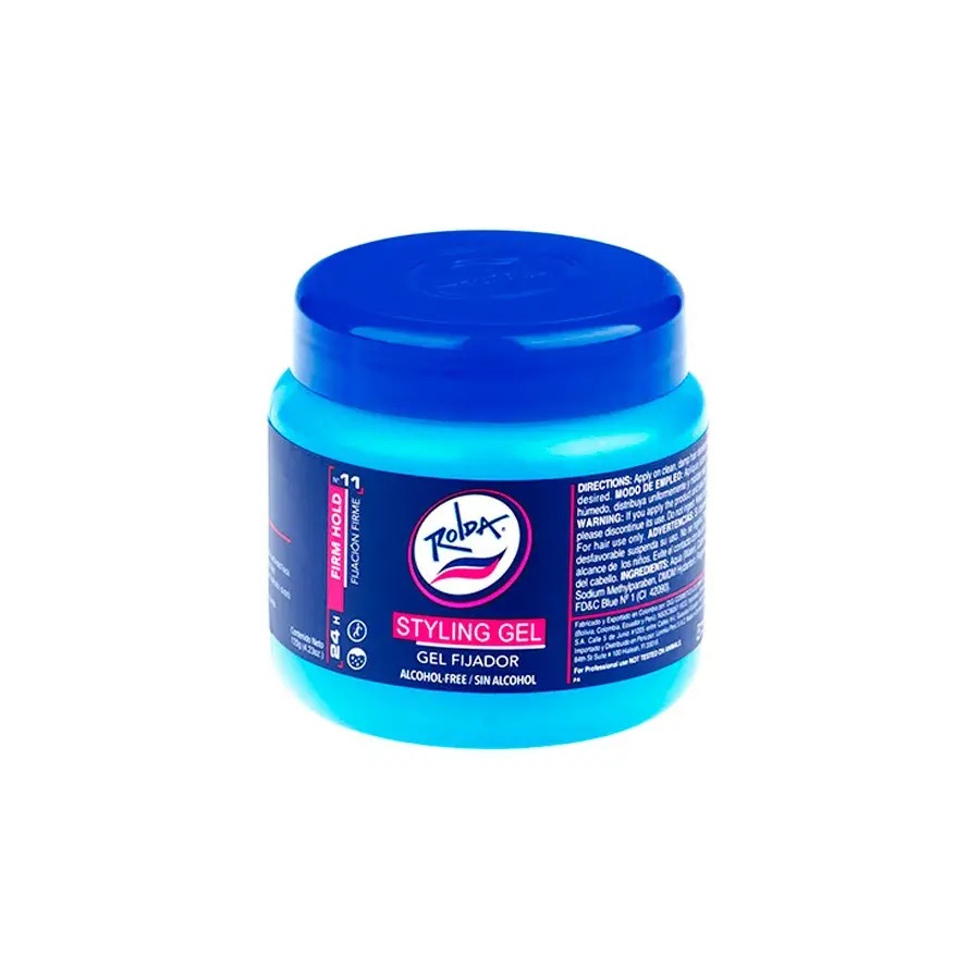 Pote de 120G-Rolda Gel Fijador Sin Alcohol Azul