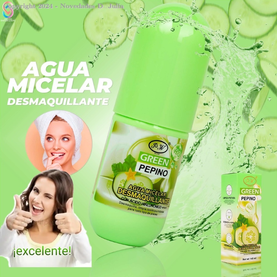 Agua Micelar Desmaquillante de pepino